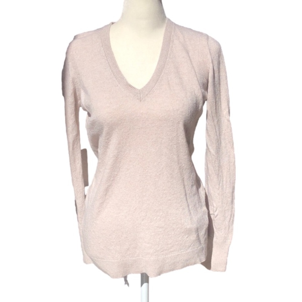 Banana Republic Beige Wool Blend Lightweight Long Sleeve V-Neck Cardigan Sweater